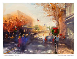 Watercolor painting of Main street in Milton Delaware